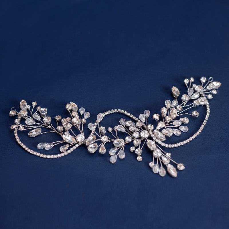 Silver floral hairpiece 