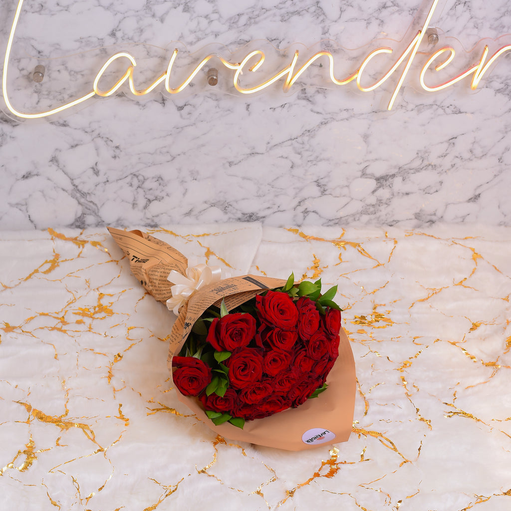 red roses and green leaves 